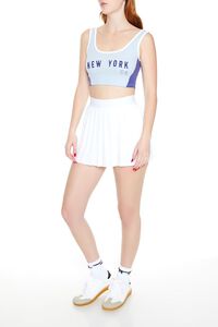 WHITE Pleated Mini Skort, image 3