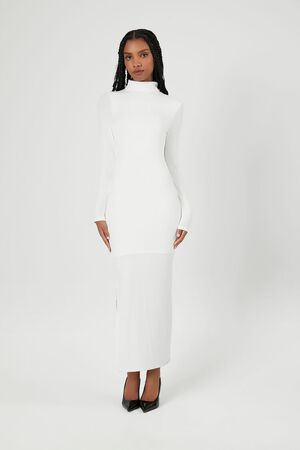 White Mock Neck Dress