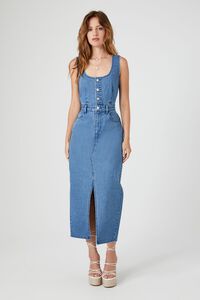 MEDIUM DENIM Sleeveless Denim Midi Dress, image 4