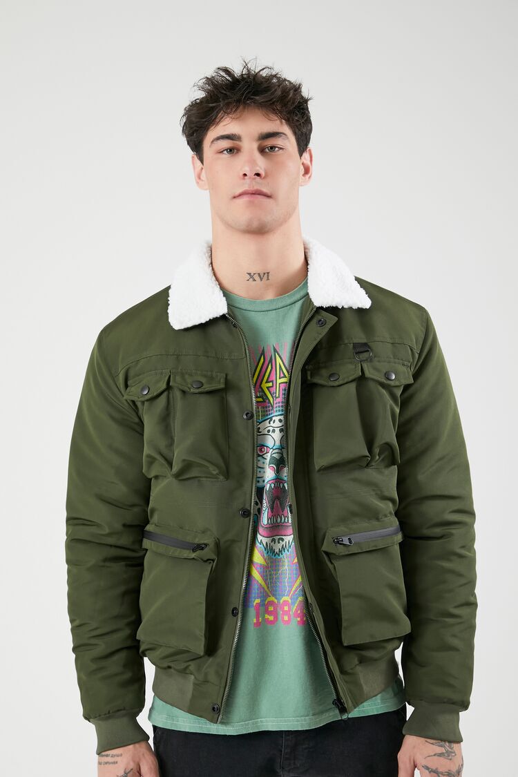 Buy FOREVER 21 Spread Collar Pure Cotton Bomber Jacket - Jackets for Men  25296252 | Myntra