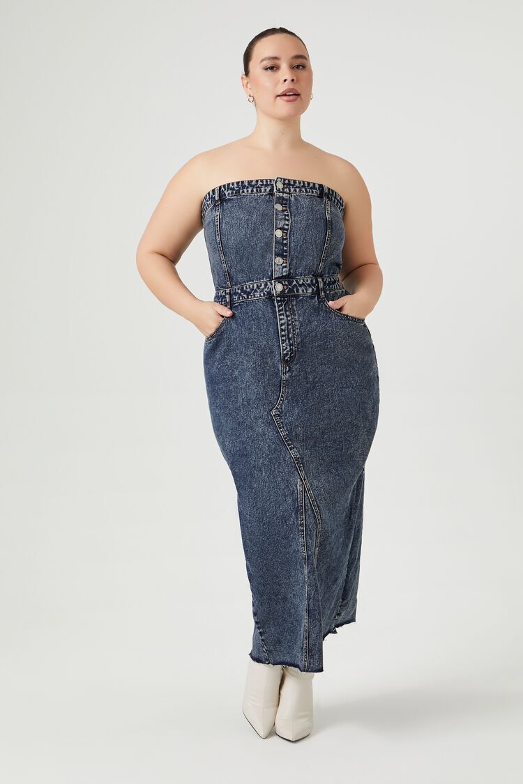 Plus Size V Neck Denim Maxi Dress Sexy, Strapless, Backless, Floor Length,  Casual Loose Summer Clothes For Women For Women From Baxianhua, $16.69 |  DHgate.Com