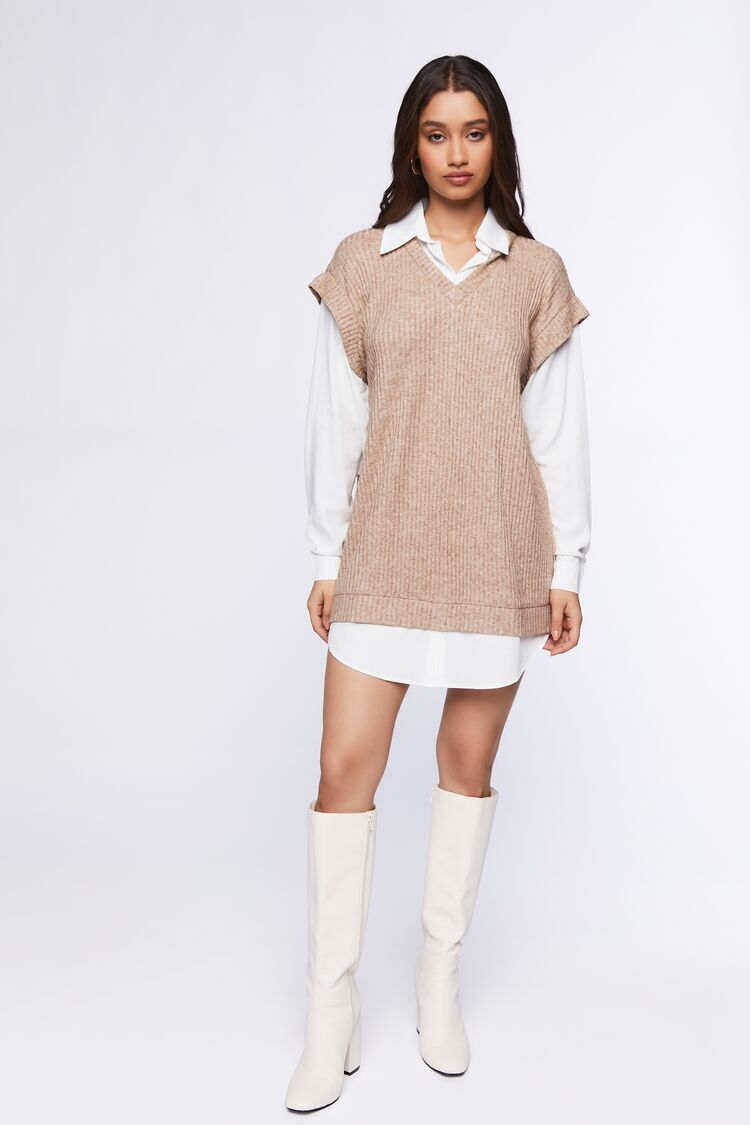Sweater Vest u0026 Shirt Combo Dress