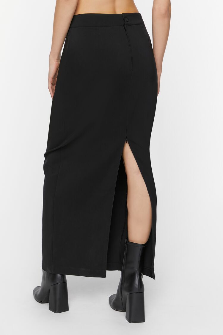 Zip-Slit Maxi Skirt