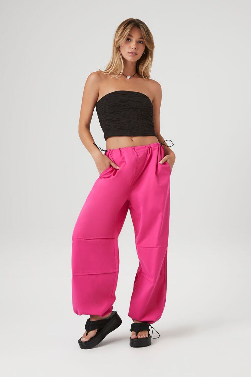 Zara, Pants & Jumpsuits, Zara Womens Size Xs Black Cargo Parachute Trouser  Pants Drawstring Adjustable S
