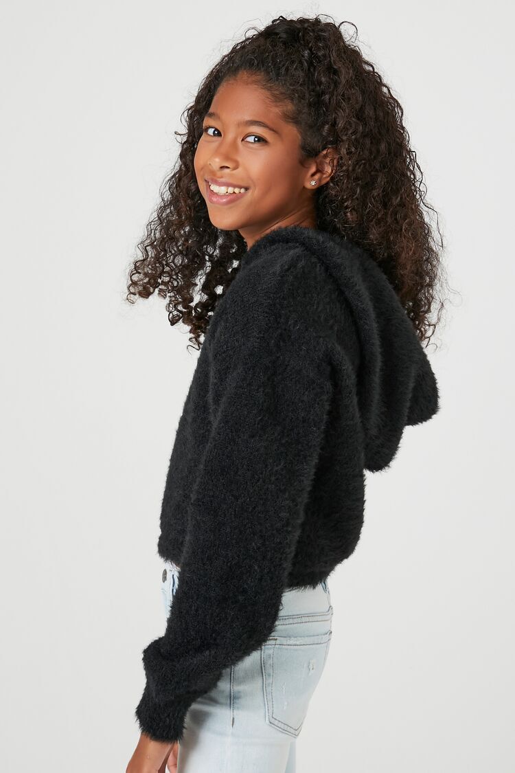 Girls Fuzzy Drop Sleeve Hoodie Kids