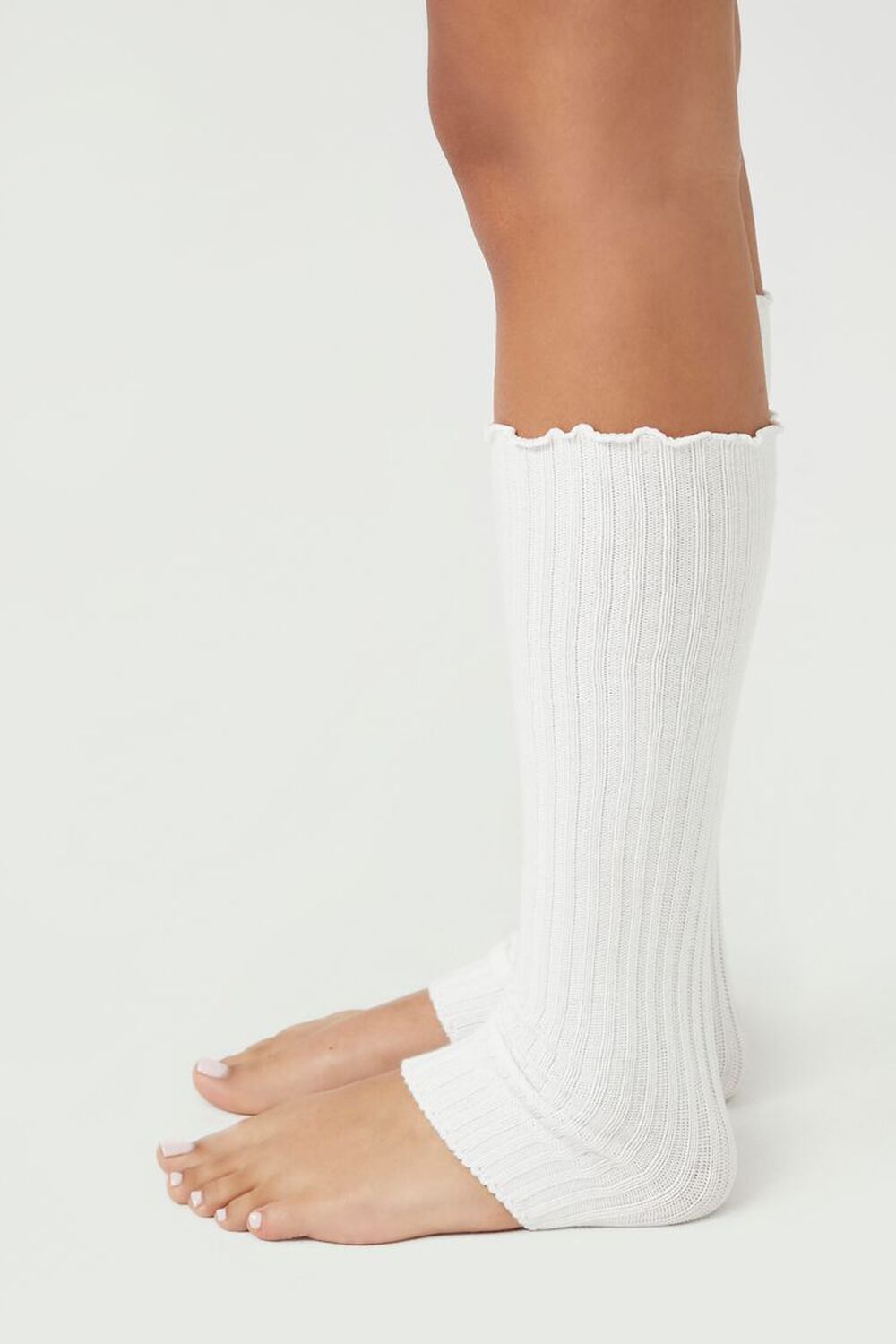 White Ribbed Flared Leg Warmers, Accessories