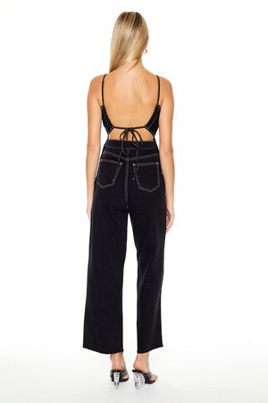 Forever 21 Women's Fitted Cami Jumpsuit in Black Small