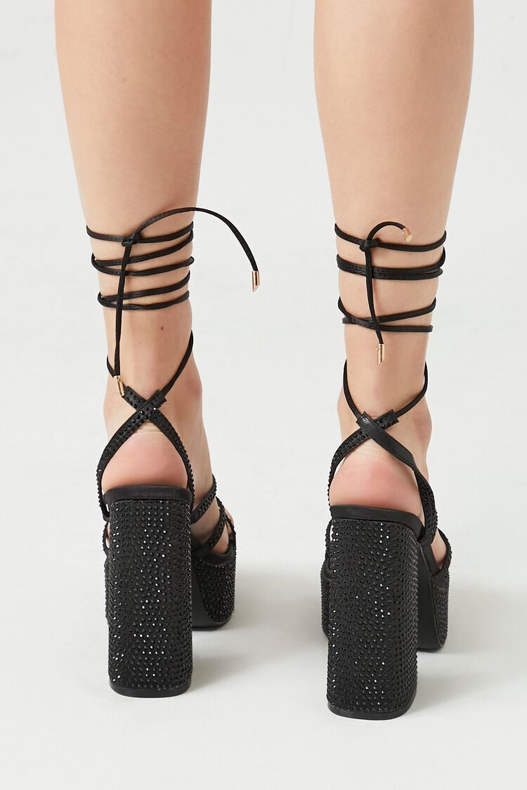 Amazon.com: lace up black heels,square toe heels for women lace up,high  stiletto heels open square toe knots ankle wrap trappy lace up sandals.Suitable  for dressy party, casual leisure times, dating, evening even :