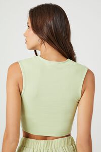 PISTACHIO Ribbed Knit Sweetheart Crop Top, image 3