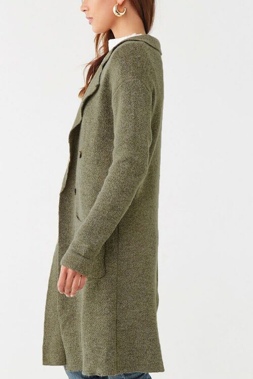 Marled Knit Trench Coat