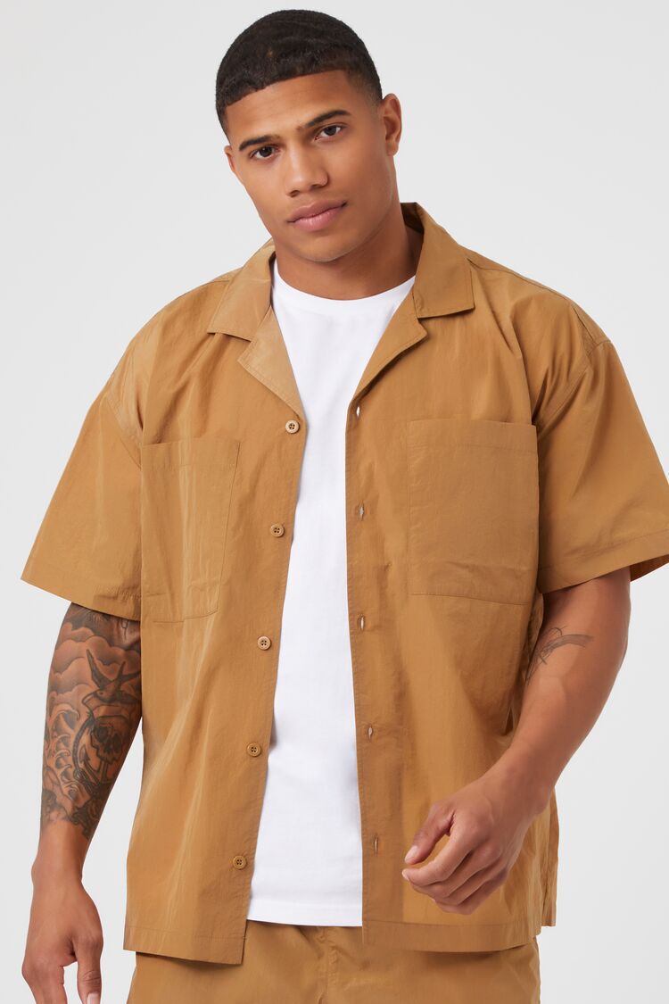 Cuban Collar Short-Sleeve Shirt