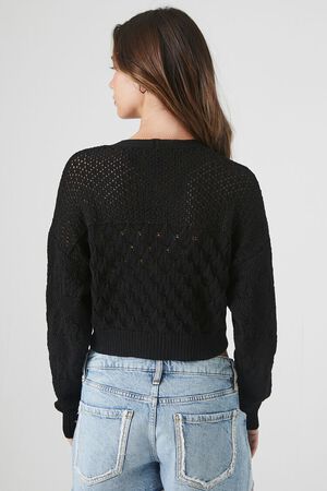 Black Knitted Super Cropped Sweater, Knitwear