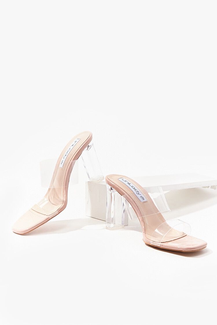 lucite block heels