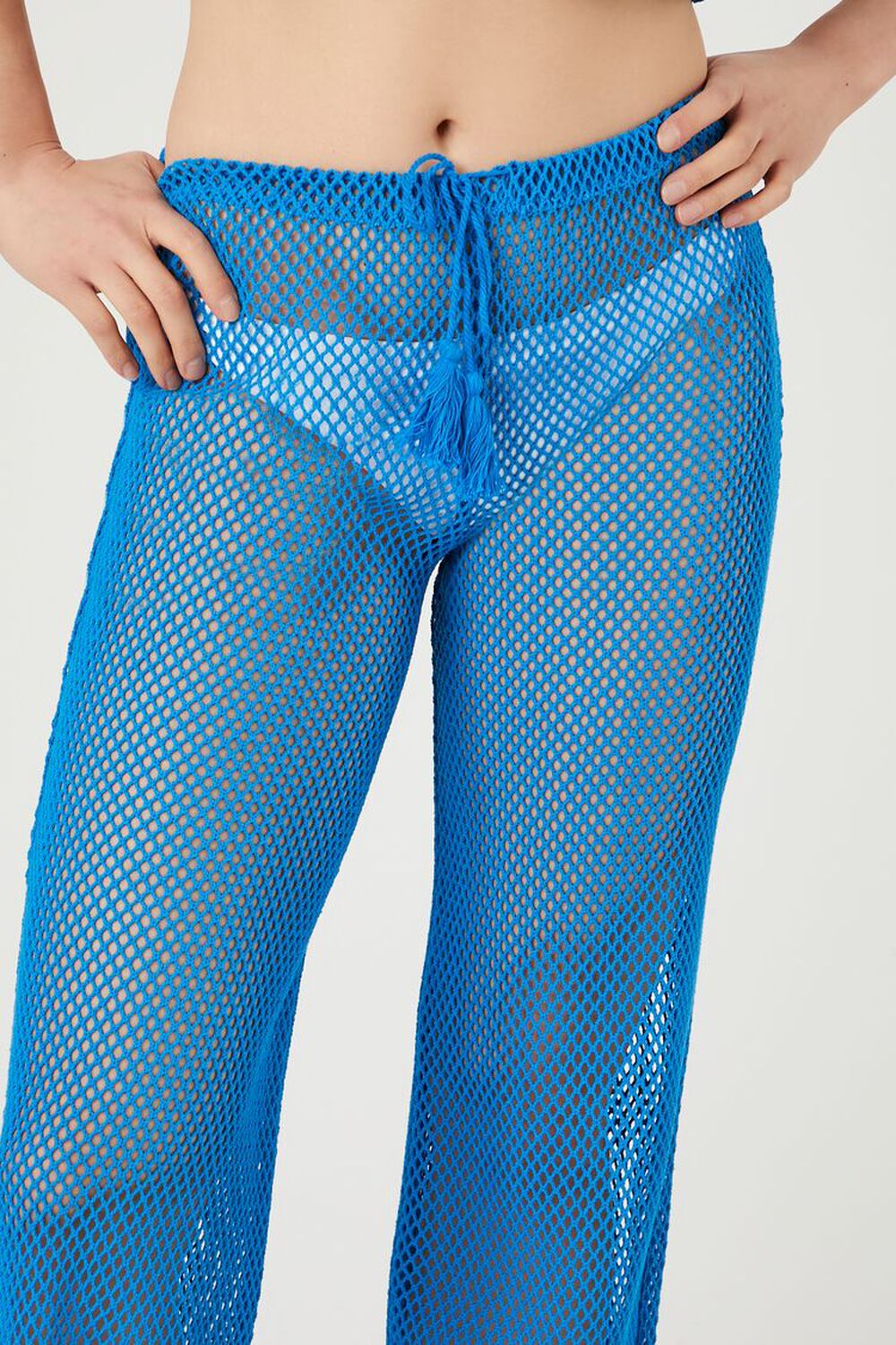 Sheer Mesh High-Rise Flare Pants