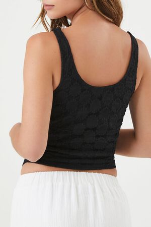 Forever 21 Women's Lace-Up Cropped Cami in Black Large