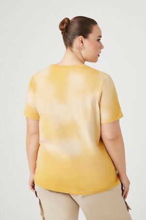 Women's Tie-Dye Oversized Lounge T-Shirt Colsie Yellow Size Small