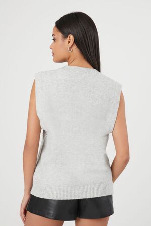 Forever 21 Women's Seamless Sleeveless Turtleneck Top in Heather Grey Large