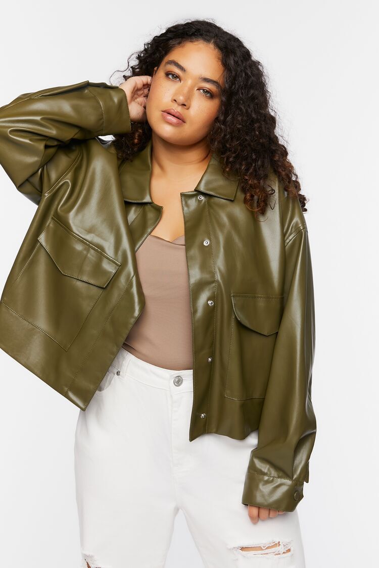 cheap plus size faux leather jackets