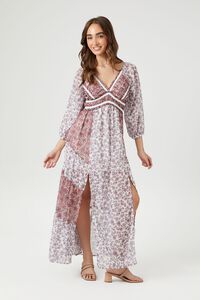 PINK/MULTI Ditsy Floral M-Slit Maxi Dress, image 6