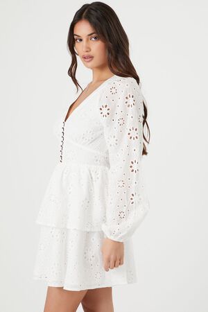 The Perfect Day White Floral Eyelet Lace Mini Dress – Pineapple