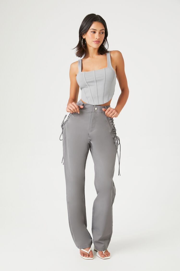 shop PANT HighRise WideLeg Pants for women by Forever21