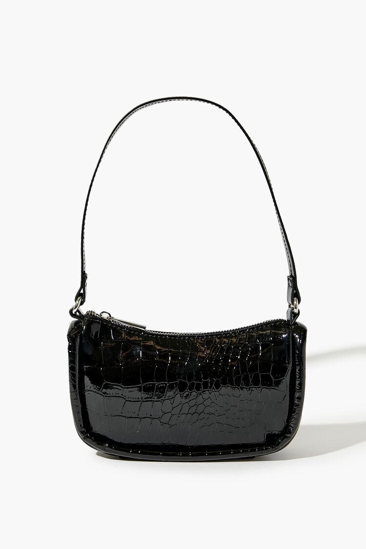 Faux Croc Shoulder Bag