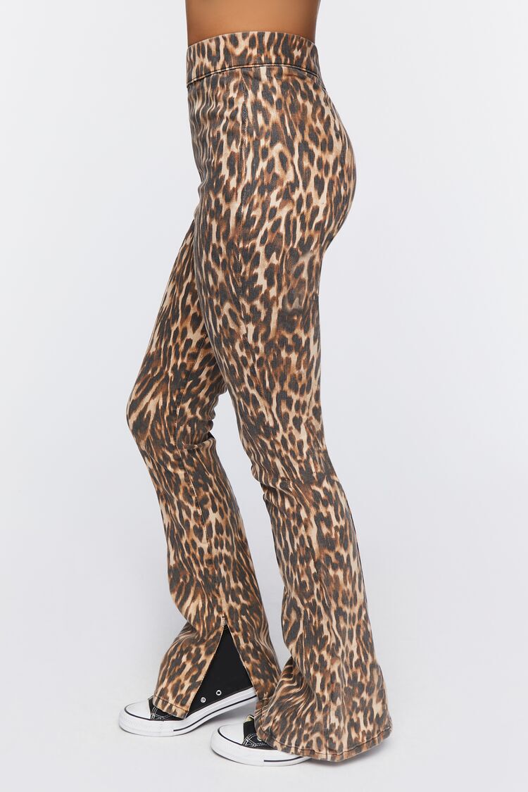 Leopard Print Bootcut Jeans