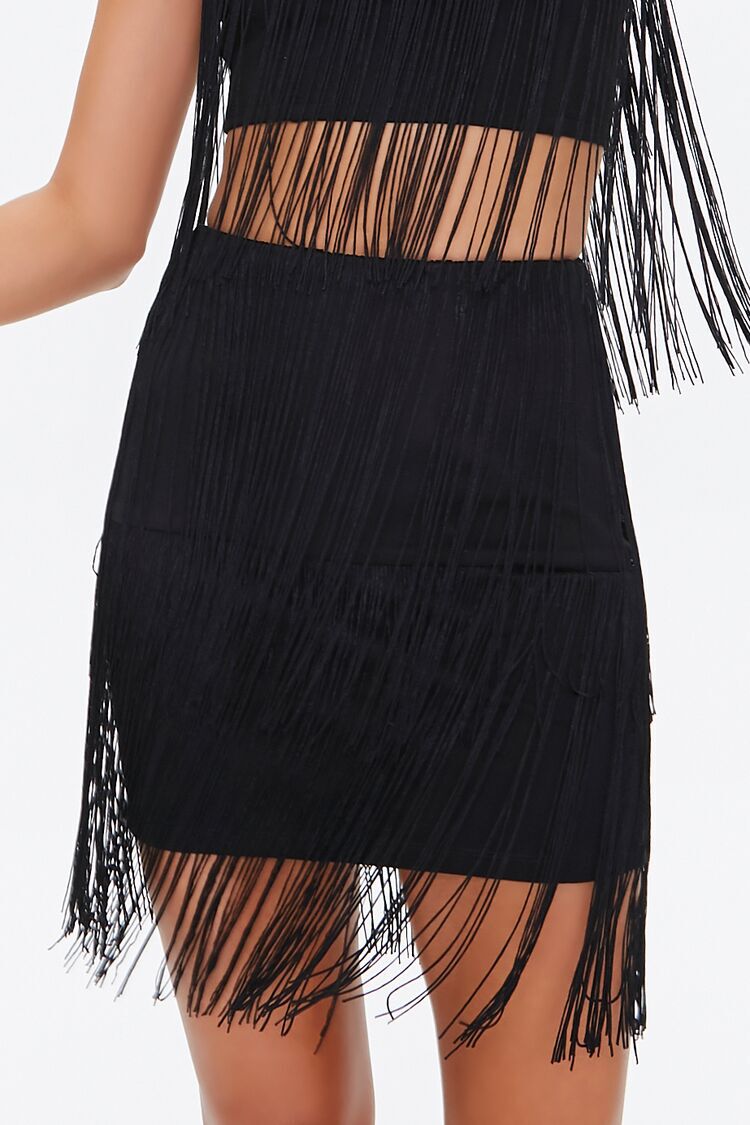 fringe top and skirt