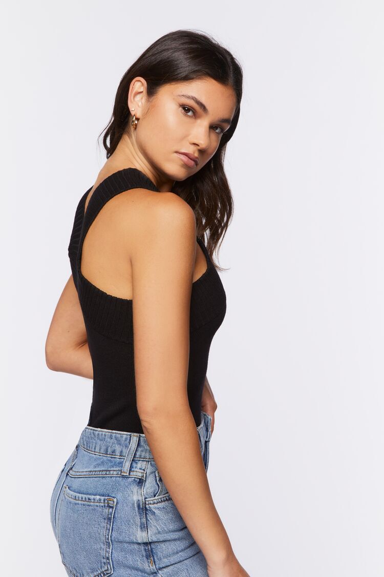 forever 21 knit bodysuit black