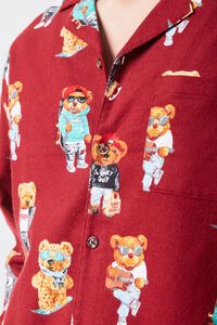 RED/MULTI Teddy Bear Print Pajama Shirt, image 5