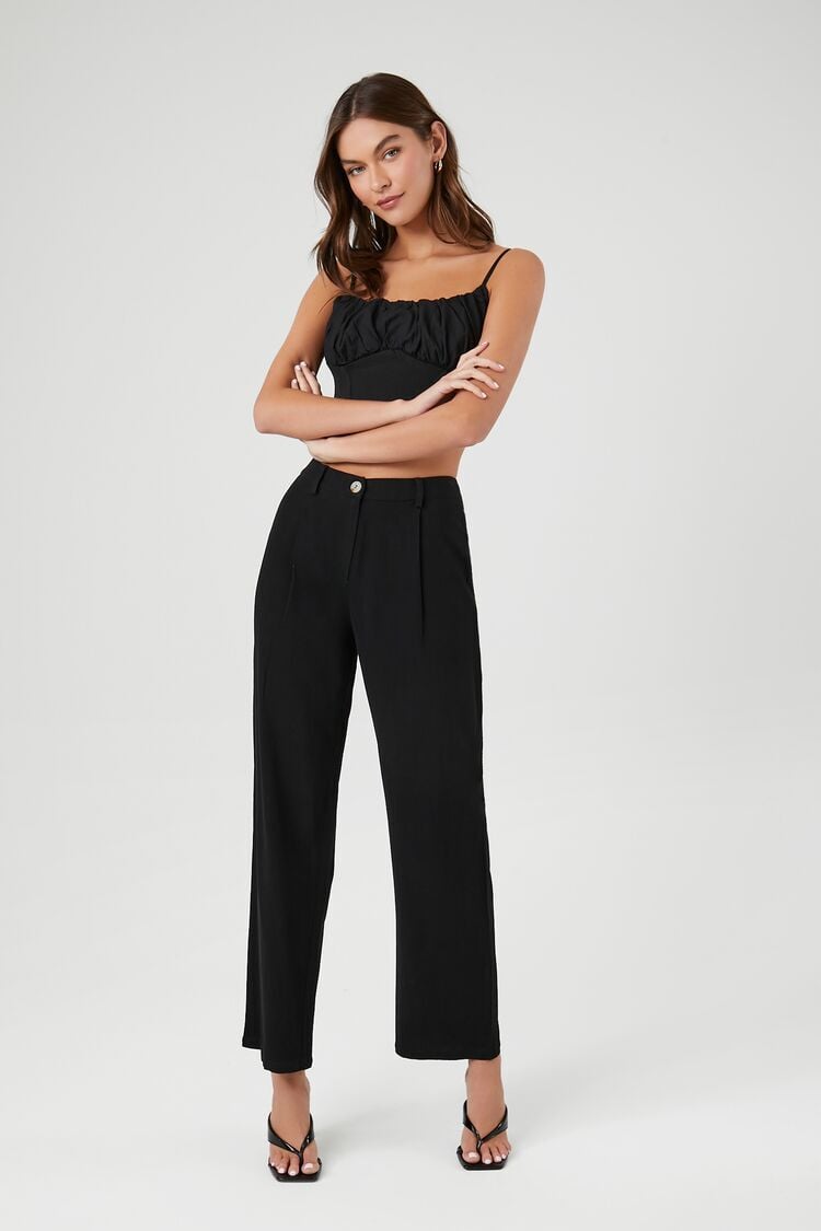 Buy Forever 21 Black Mid Rise Pants for Women Online  Tata CLiQ