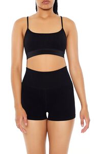 BLACK Seamless Biker Shorts, image 4