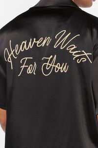 BLACK/CREAM Heaven Waits Embroidered Shirt, image 6