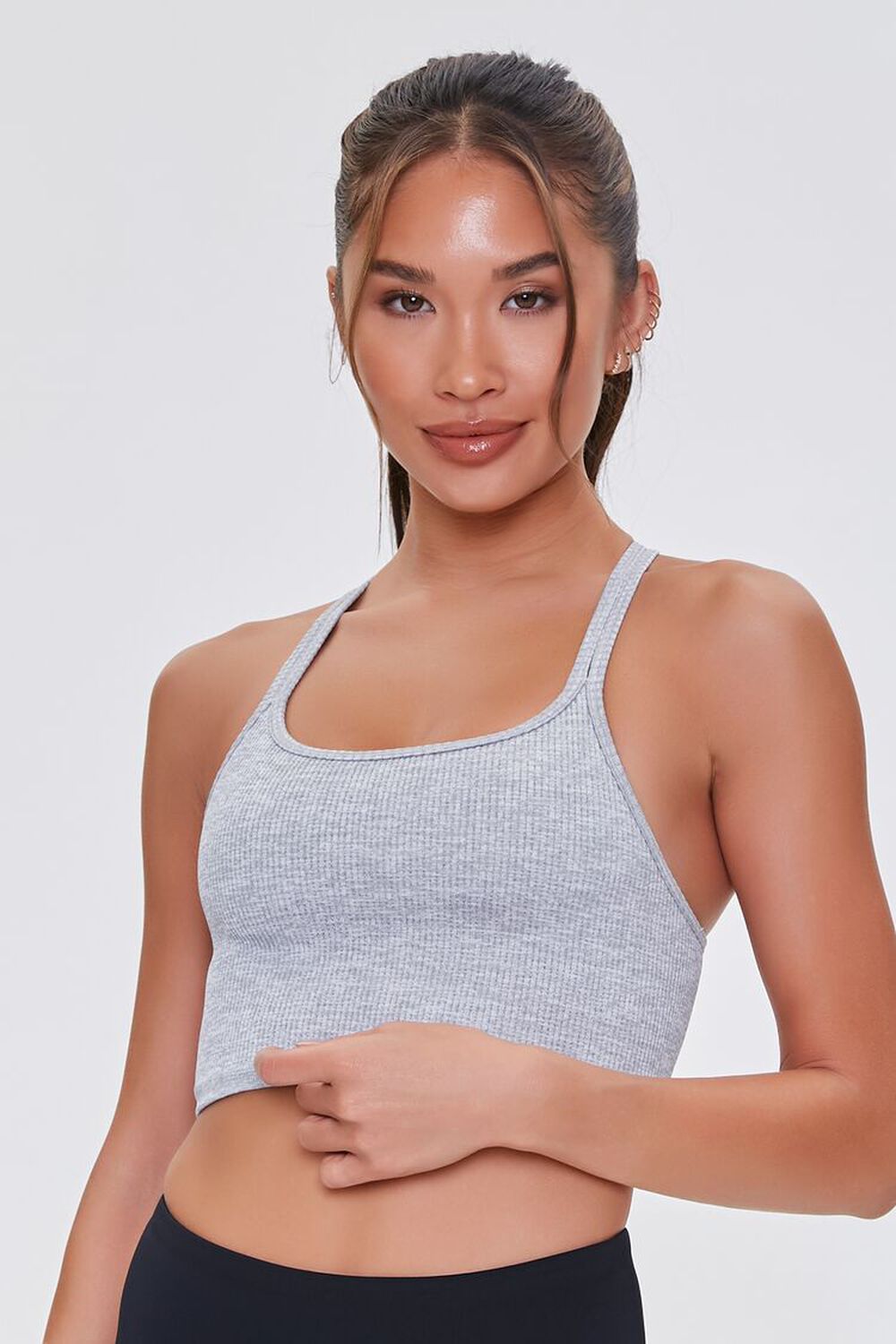 Forever 21 Women's Seamless Caged-Back Sports Bra Small