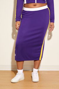 PURPLE/MULTI Plus Size Los Angeles Lakers Midi Skirt, image 2