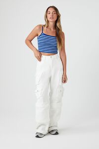 WHITE Multi-Pocket Cargo Jeans, image 1