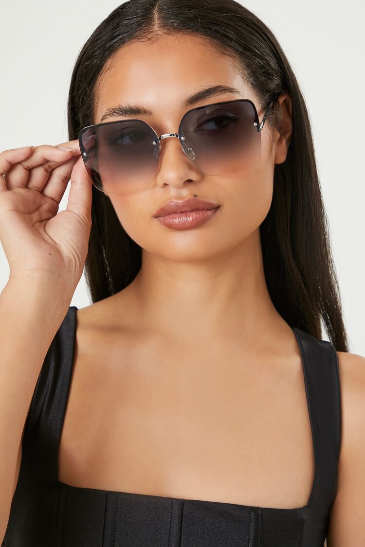 F21 Oversized Square Sunglasses Forever 21 - Gold/Black – Line Up Shop