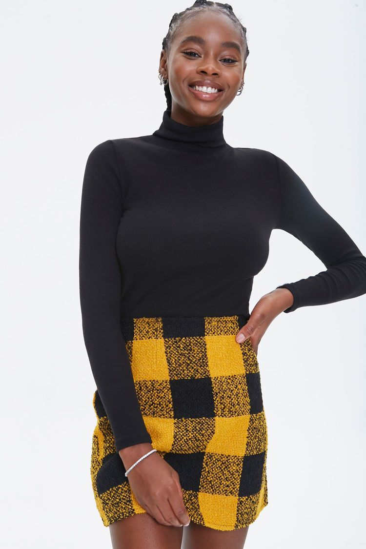 mustard tweed skirt