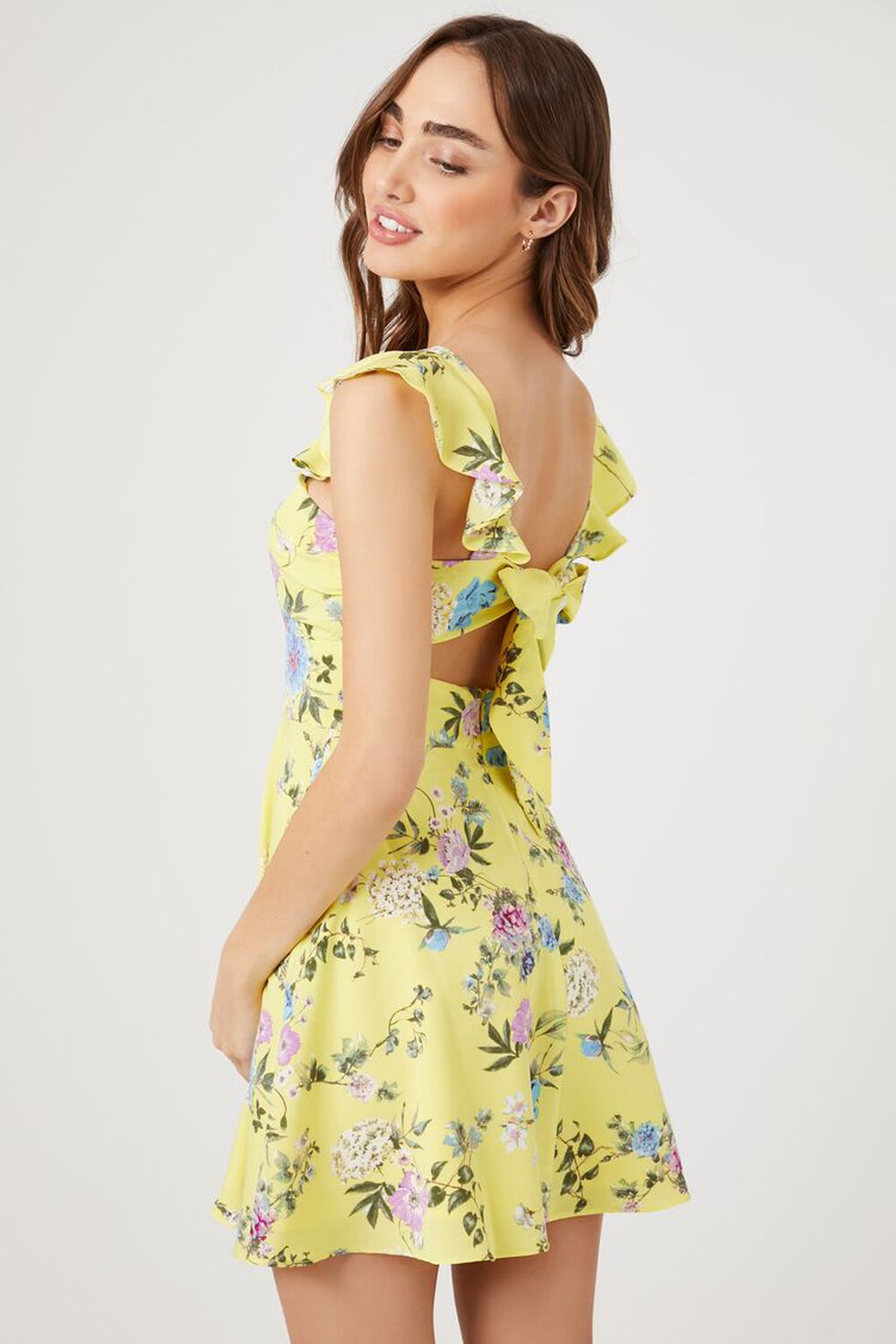 YELLOW/MULTI Floral Fit & Flare Mini Dress, image 3