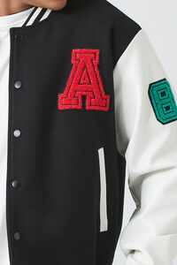 Forever 21 Men's Embroidered Varsity Letterman Jacket