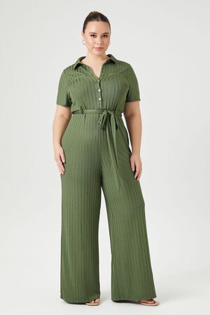 A Forever Favorite Tan Ribbed Jumpsuit