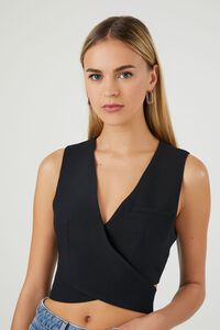 BLACK Crossover Cropped Vest, image 1