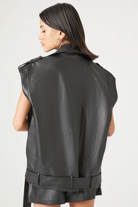 BLACK Faux Leather Moto Vest, image 3