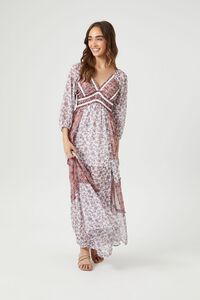 PINK/MULTI Ditsy Floral M-Slit Maxi Dress, image 4