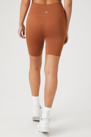 Leonisa Women's Sheer Seamless Compression Biker Shorts in Brown