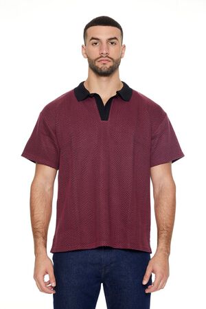Shop Burgundy Striped Short Sleeve Off Shoulder Top