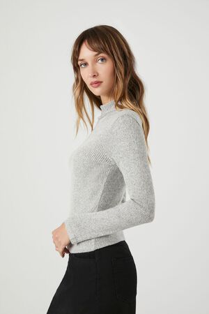 Forever 21 Girls Thermal Henley Top (Kids) in Heather Grey, 5/6