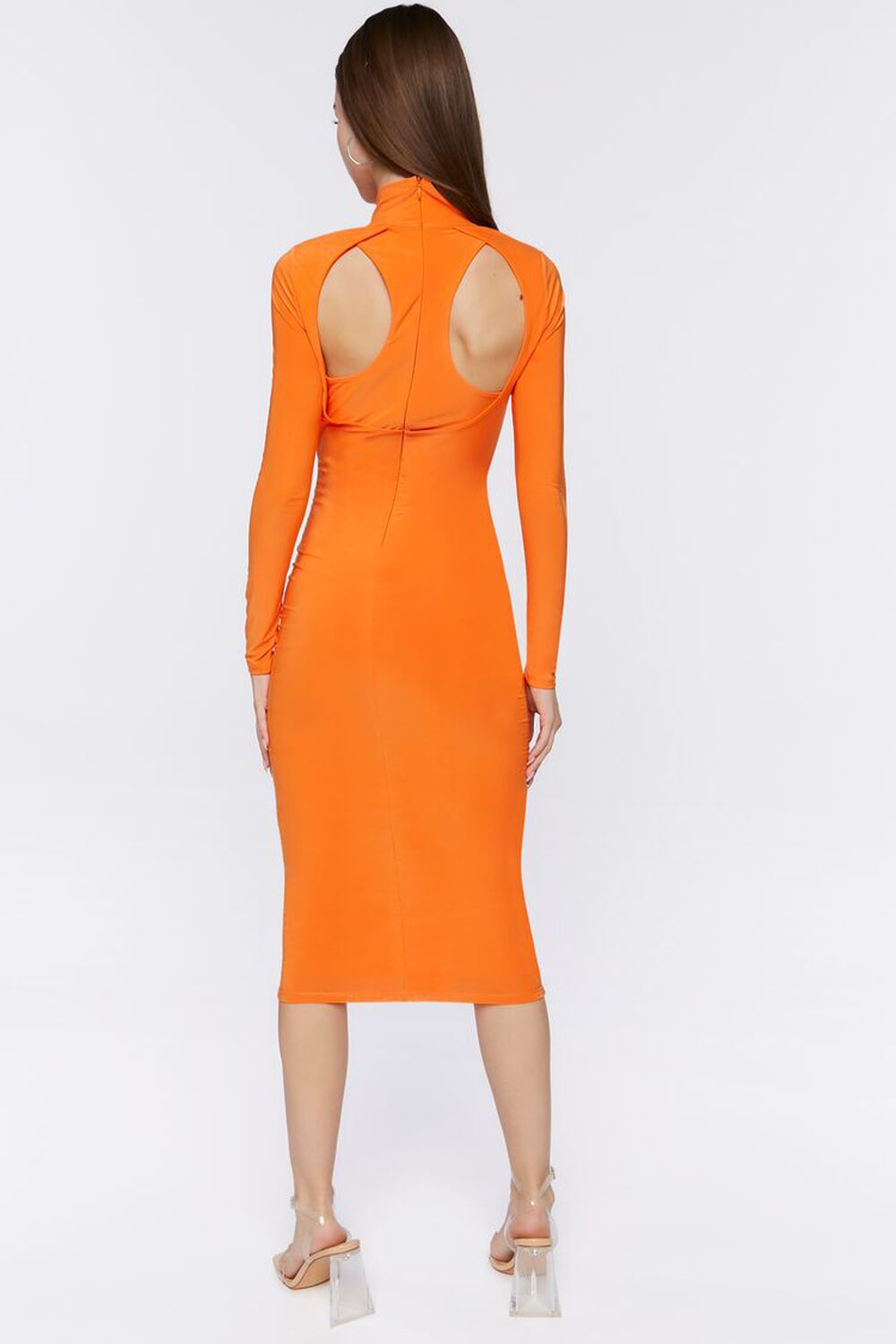 Cutout Mock Neck Midi Dress 