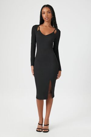 Buy FOREVER 21 Women Black Solid Tube Bodycon Midi Dress - Dresses for  Women 2098586