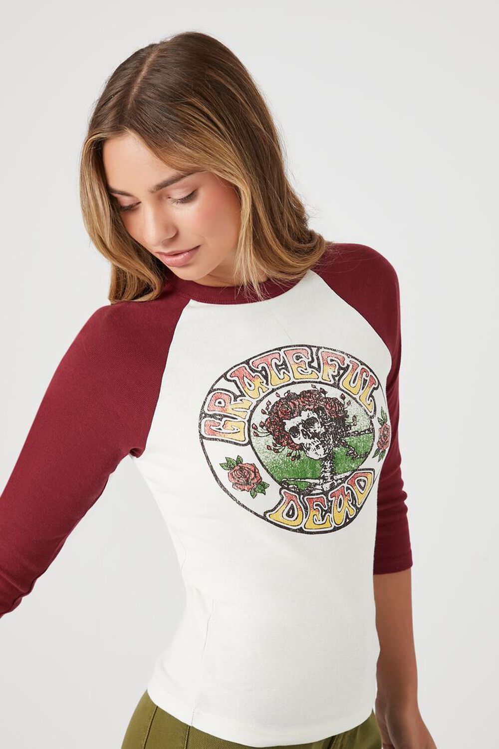 Chaser Grateful Dead Long Sleeve Baseball Tee